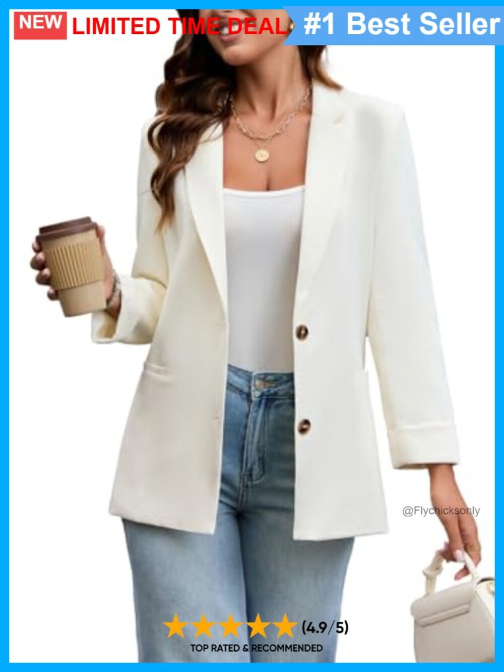 Womens Longline Blazer Semi-Tailored Stretch Work Office Suit Jacket Pockets